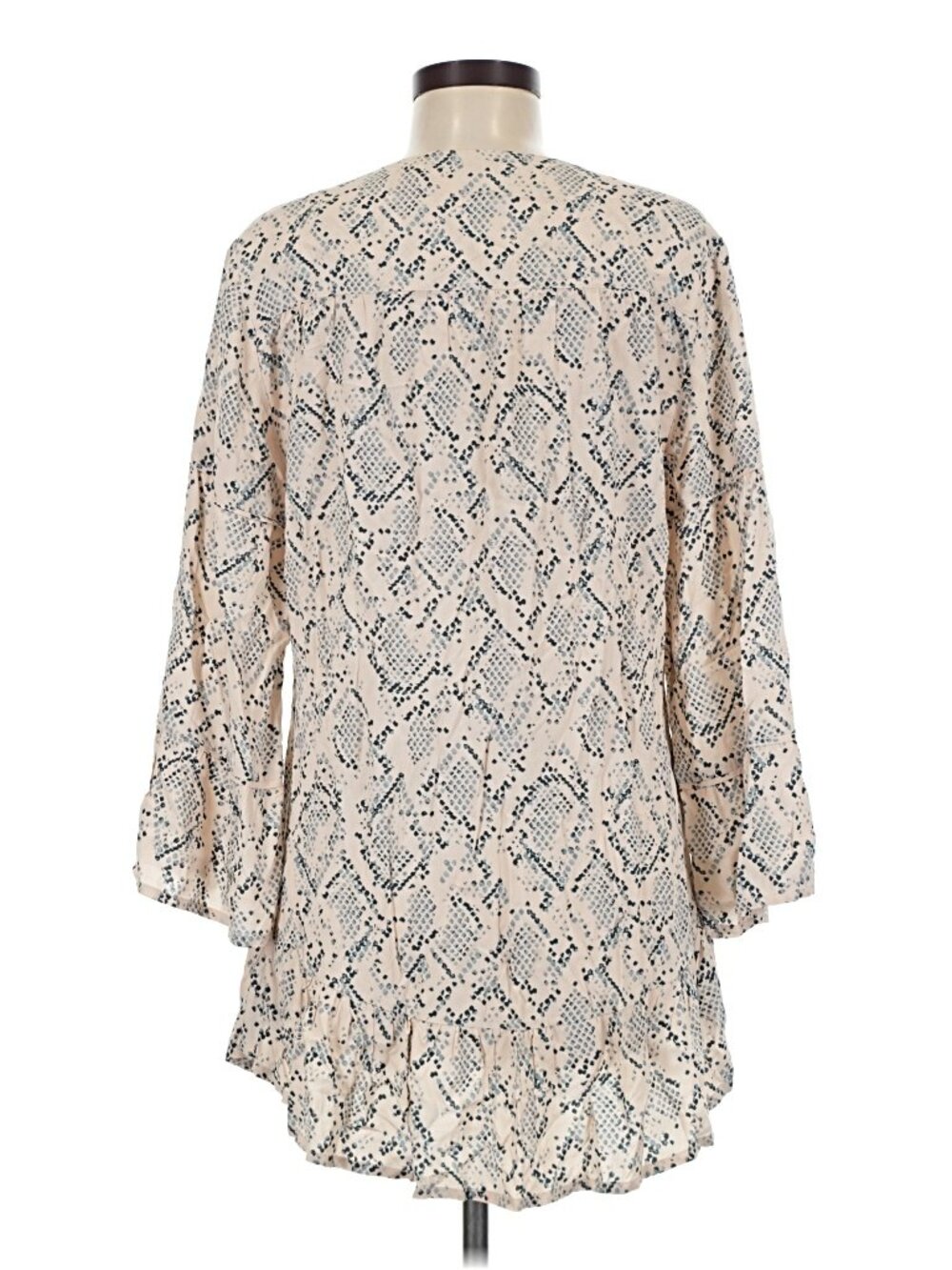 ViX Paula Hermanny Nusa Ruffle Snakeskin Swim Cover Up Tunic Nude Tan NWT - Picture 3 of 7